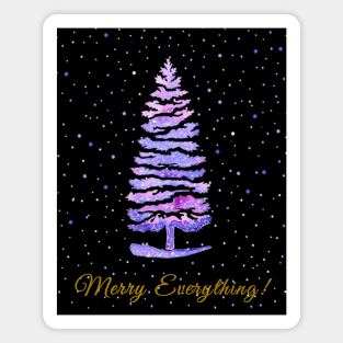 Watercolor Christmas and new year greeting Merry Everything Magnet